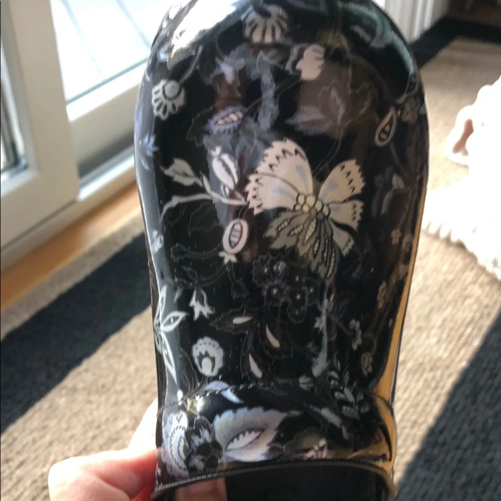 Dansko Black/Blue/Silver Floral Clogs size 39 - Picture 6 of 11
